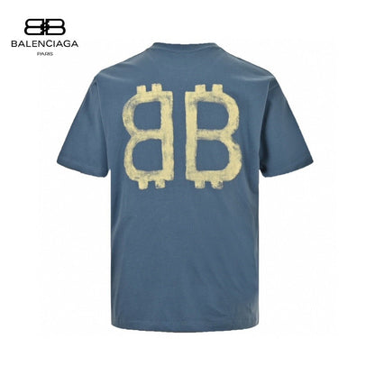 Balenciaga Double B Bitcoin T-Shirt (Blue) - Prime Reps