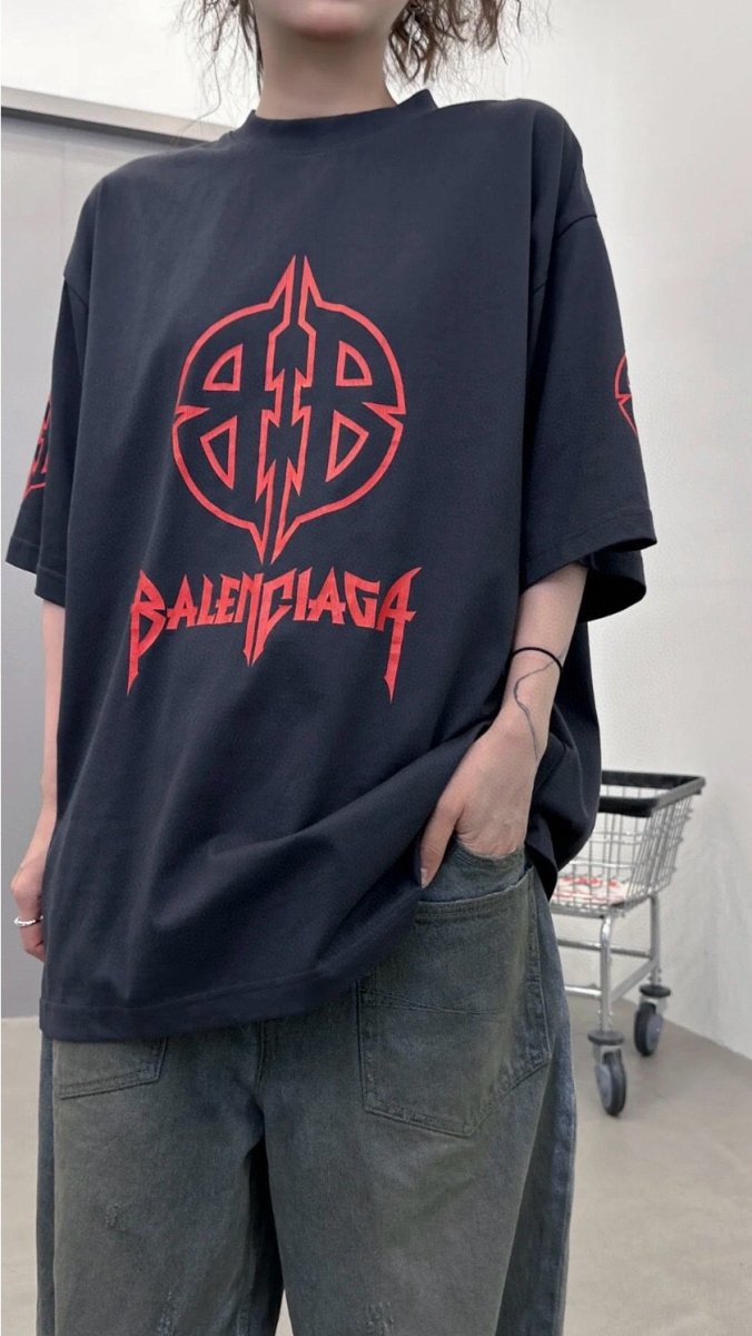 Balenciaga Gothic Logo T-Shirt (Black) - Prime Reps