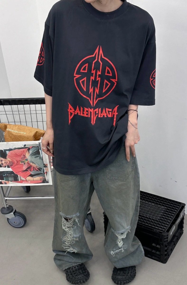 Balenciaga Gothic Logo T-Shirt (Black) - Prime Reps