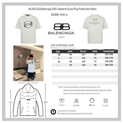 Balenciaga Grey Logo T-Shirt (White) - Prime Reps