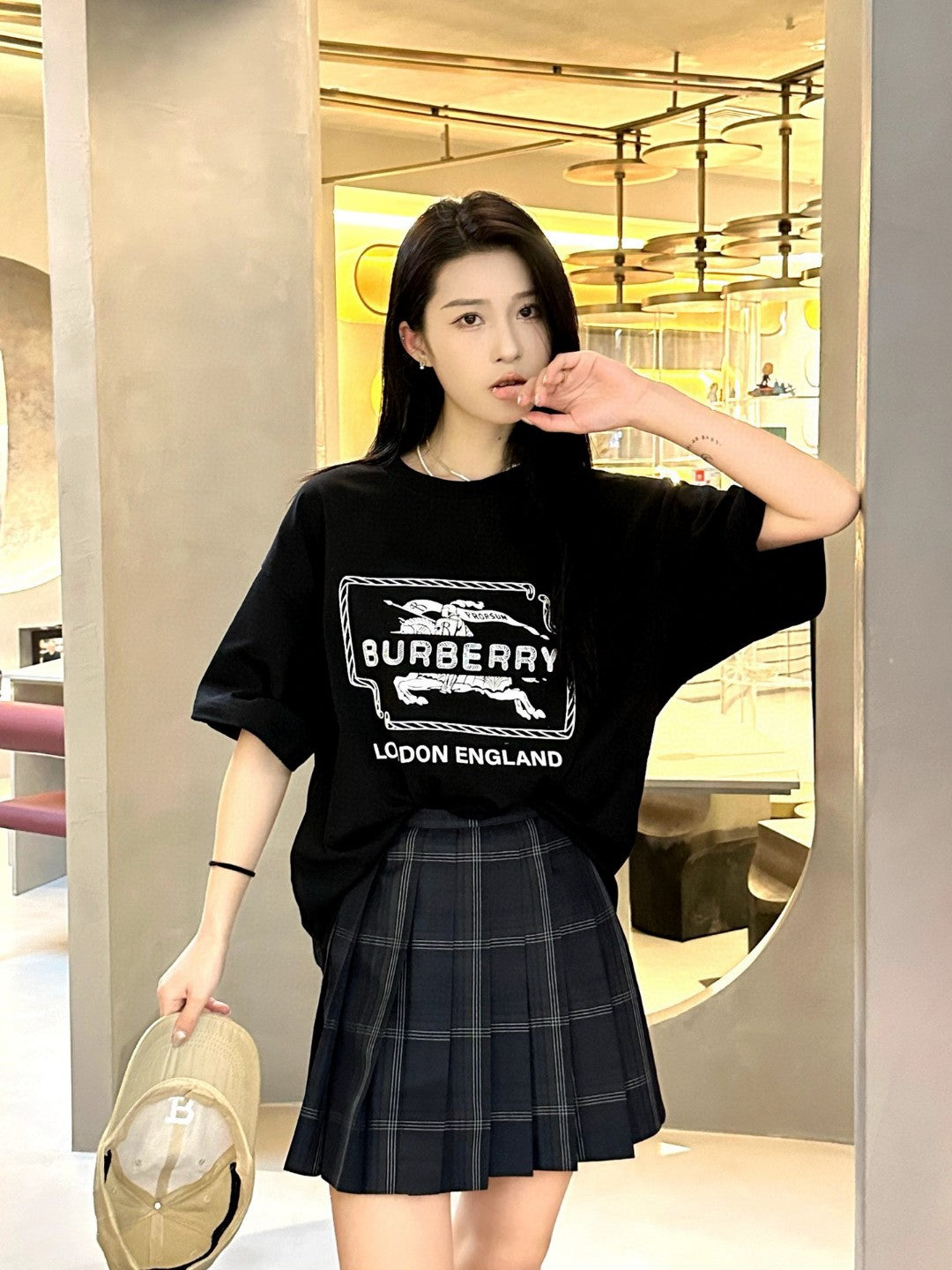 Burberry London England Black Graphic T-Shirt