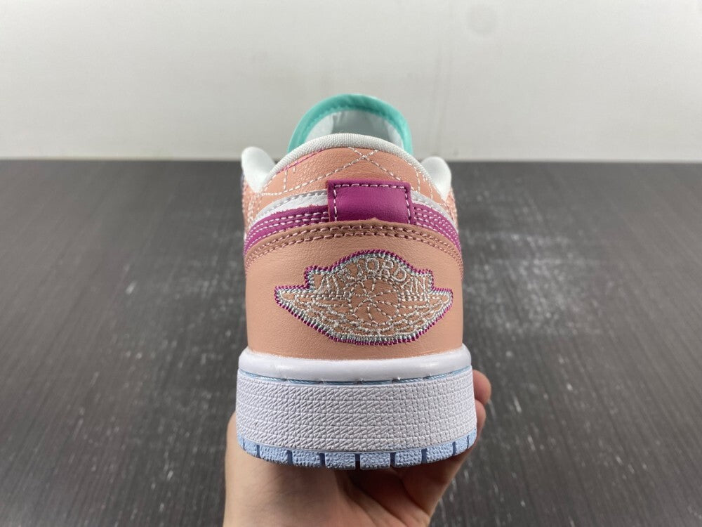 Air Jordan 1 Low "White Jade / Pink Stitch"