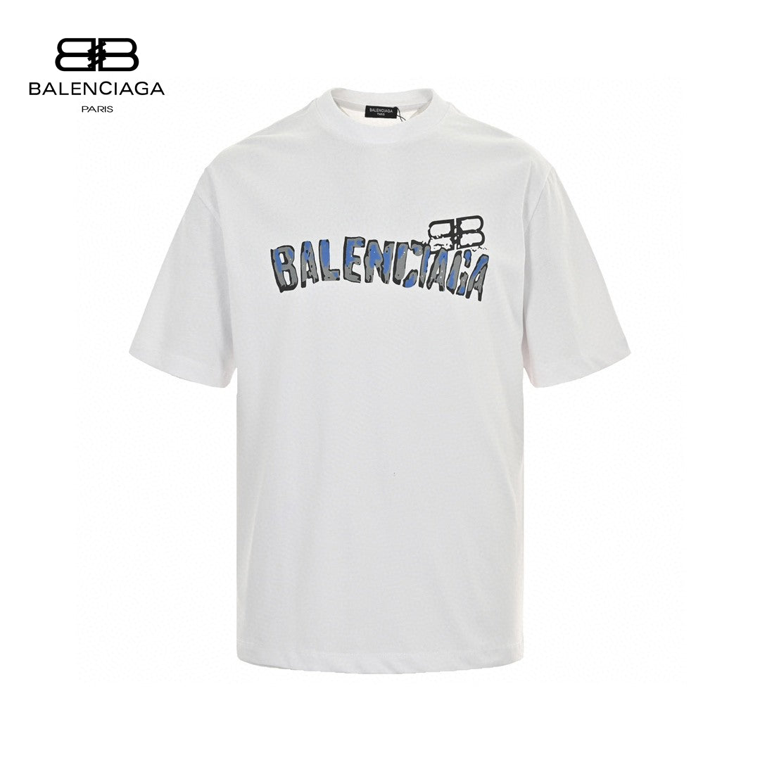 Ba*len*cia*ga distorted logo t-shirt