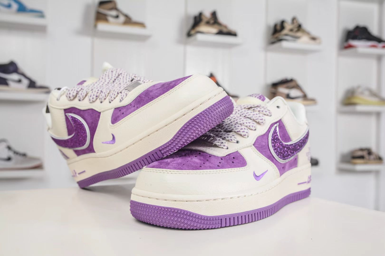 Nike Air Force 1 '07 "Glitter Swoosh – Pink/Purple" – Sparkling Statement