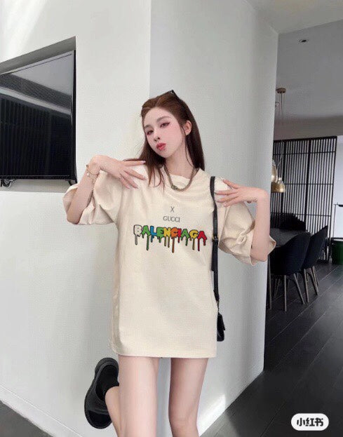 Gucci x Balenciaga Drip Logo T-Shirt (Cream)