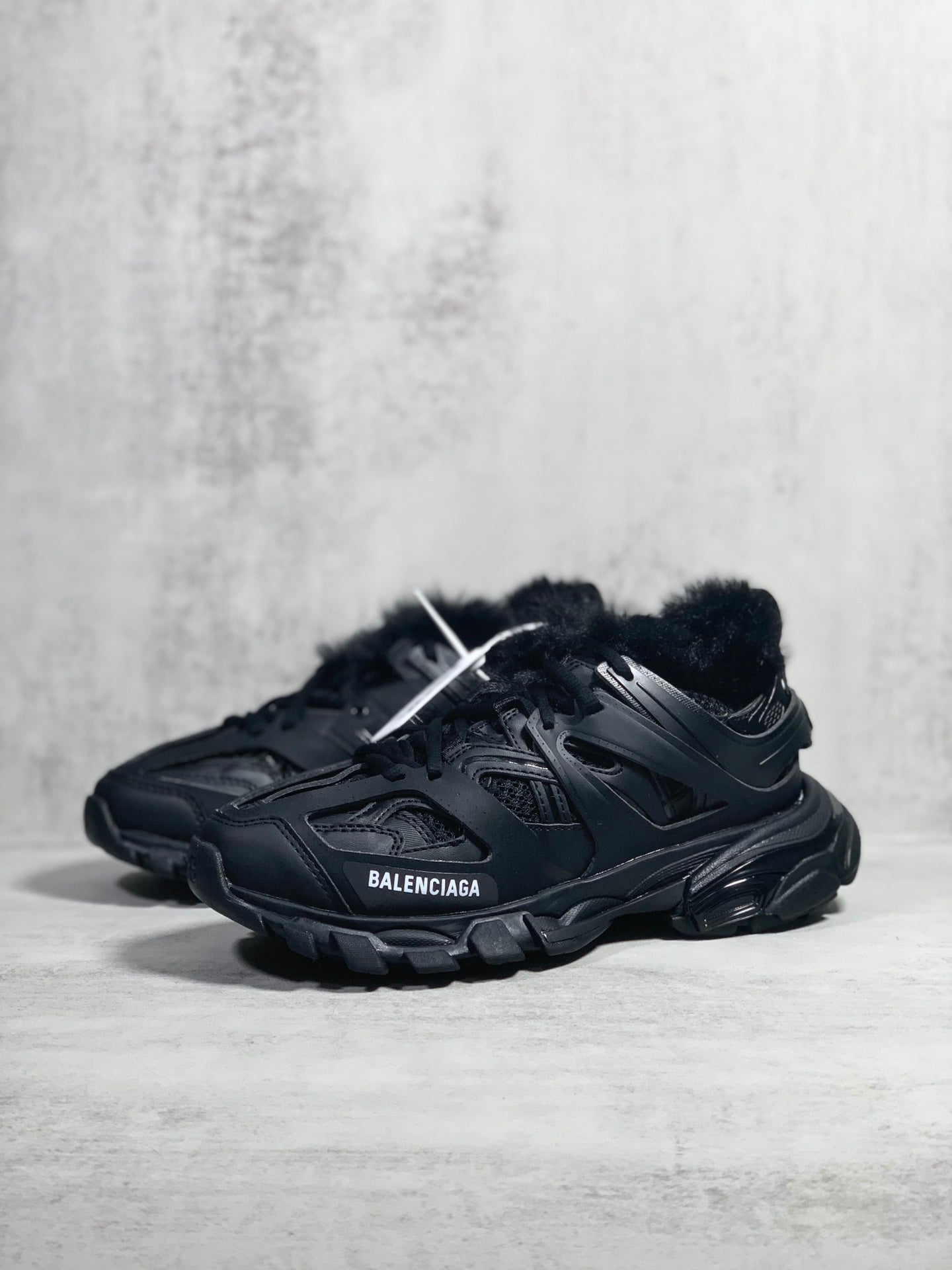 Balenciaga in Black with Wool-Lined Eight-Layer Stacked Sole: Architectural Insulation