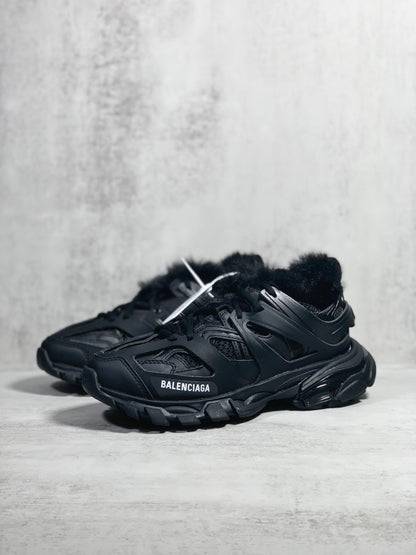 Balenciaga in Black with Wool-Lined Eight-Layer Stacked Sole: Architectural Insulation