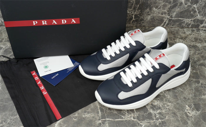 PRADA AMERICA'S CUP LEATHER NAVY SILVER