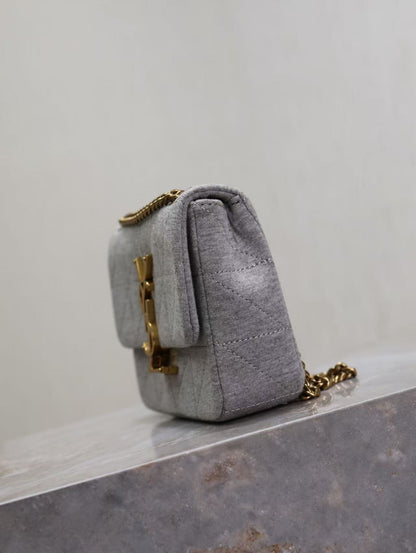 Saint Laurent Grey Knit Bag