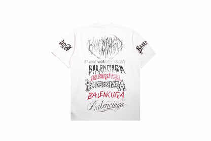 Balenciaga Multi-Logo T-Shirt (White)