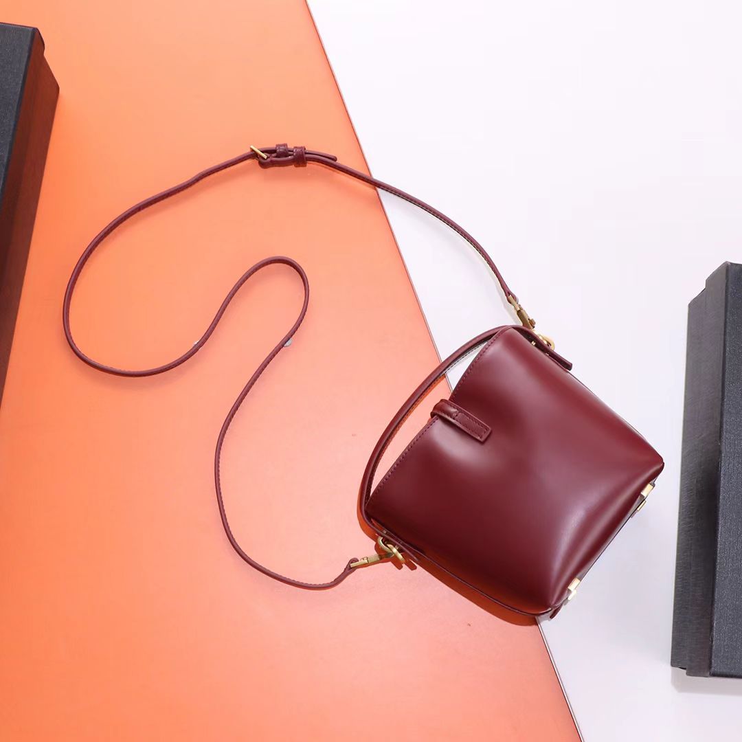 Saint Laurent Burgundy Lambskin Bag