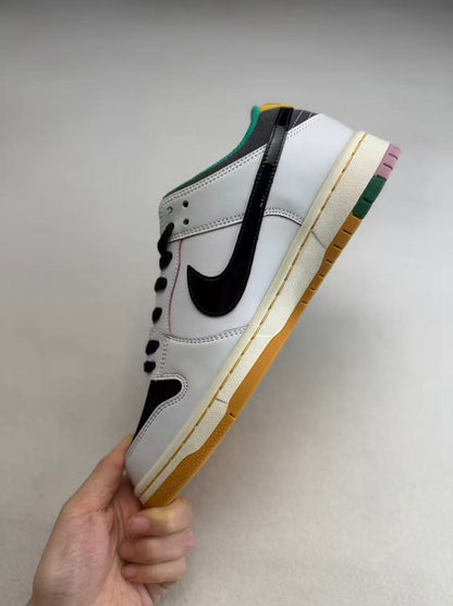 Nike in White/Black/Green: Graphic Botanical