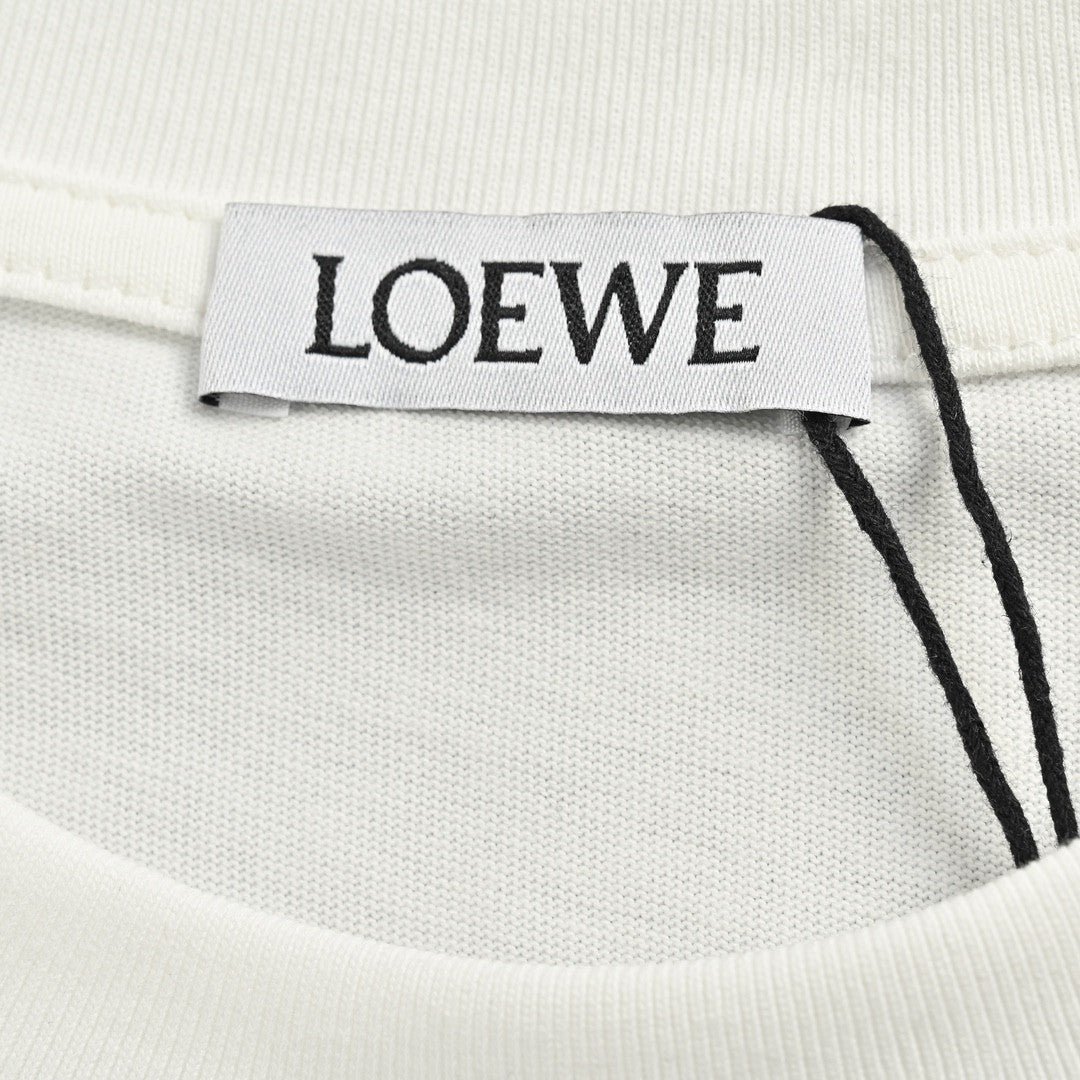 Loewe White T-Shirt with Multicolored Logo