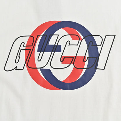 Gucci White T-Shirt with Overlapping Logo