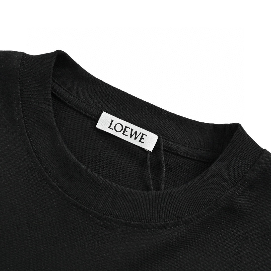 Loewe Black T-Shirt with Multicolored Logo