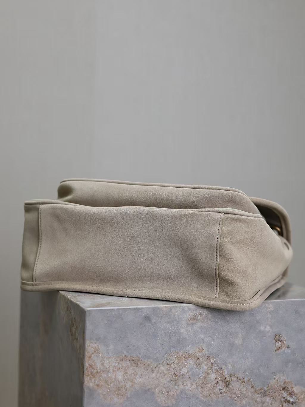 Saint Laurent Grey Grain de Poudre Bag