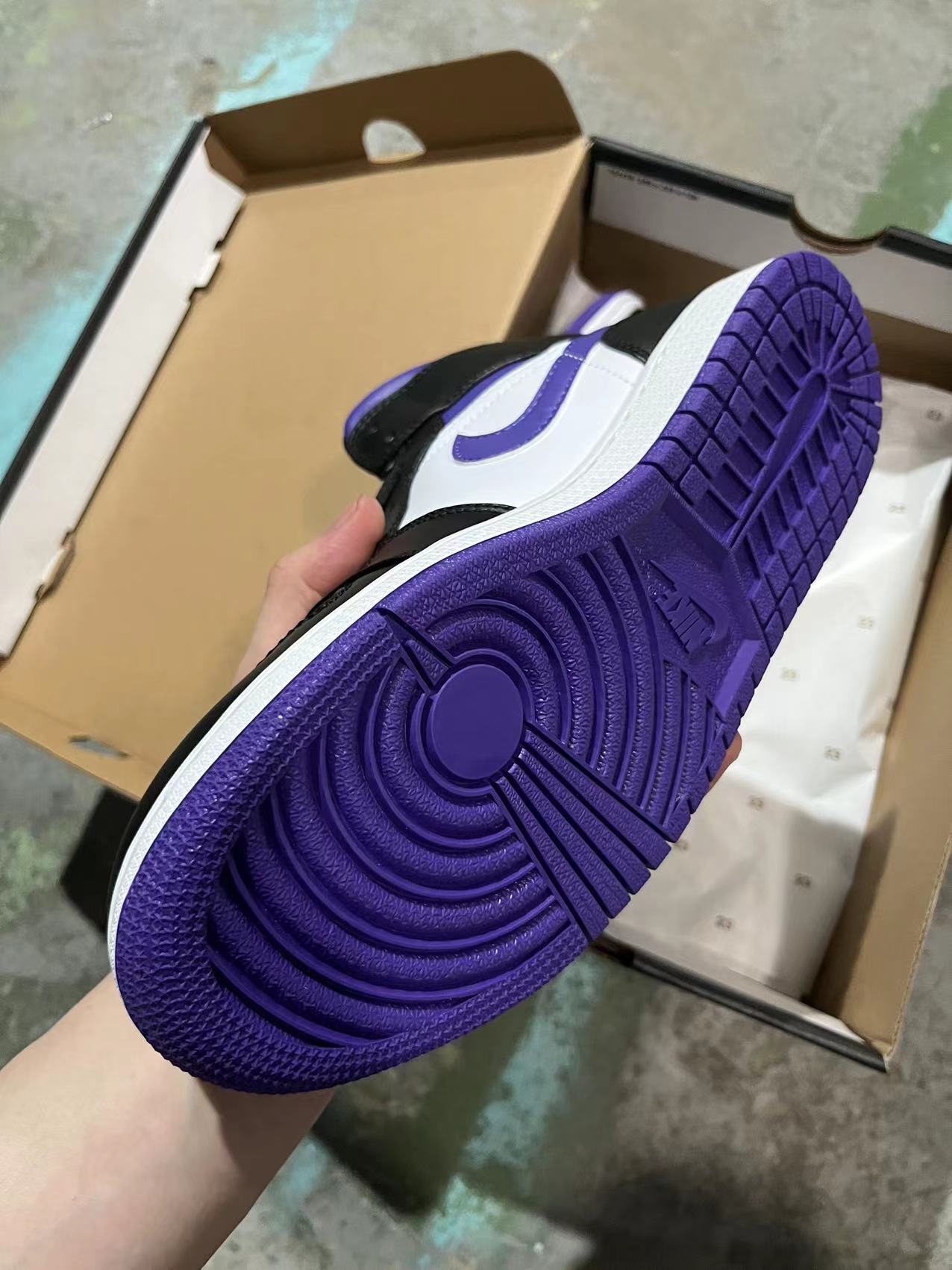 Air Jordan 1 Mid "Black, White, and University Purple"