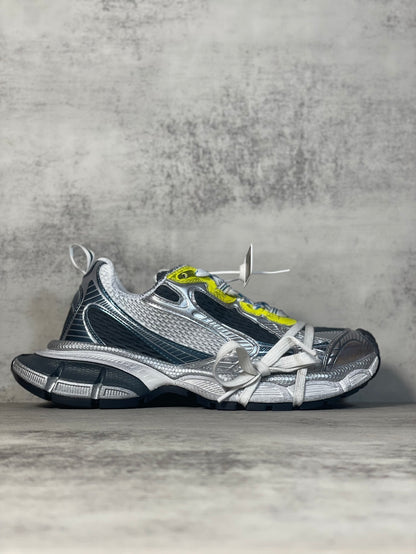 Balenciaga Sneaker in Silver/Yellow/Blue: Hyper-Chromatic Velocity