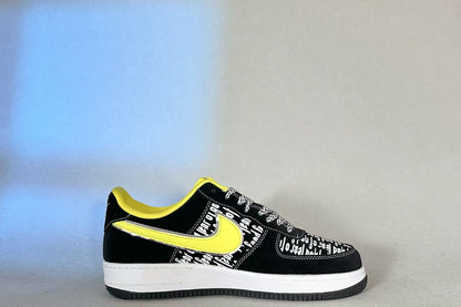 Nike Air Force 1 '07 “Black/University Yellow” – Bold Court Contrast
