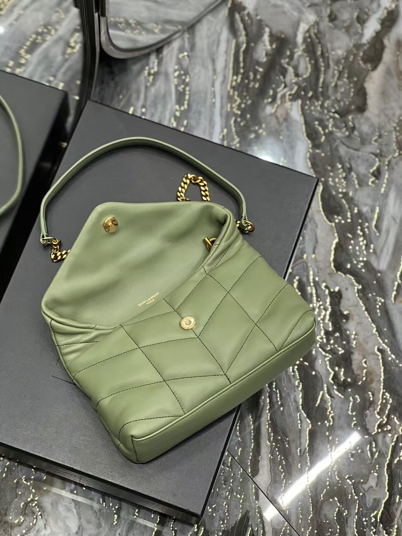 Saint Laurent Avocado Green Crossbody Bag