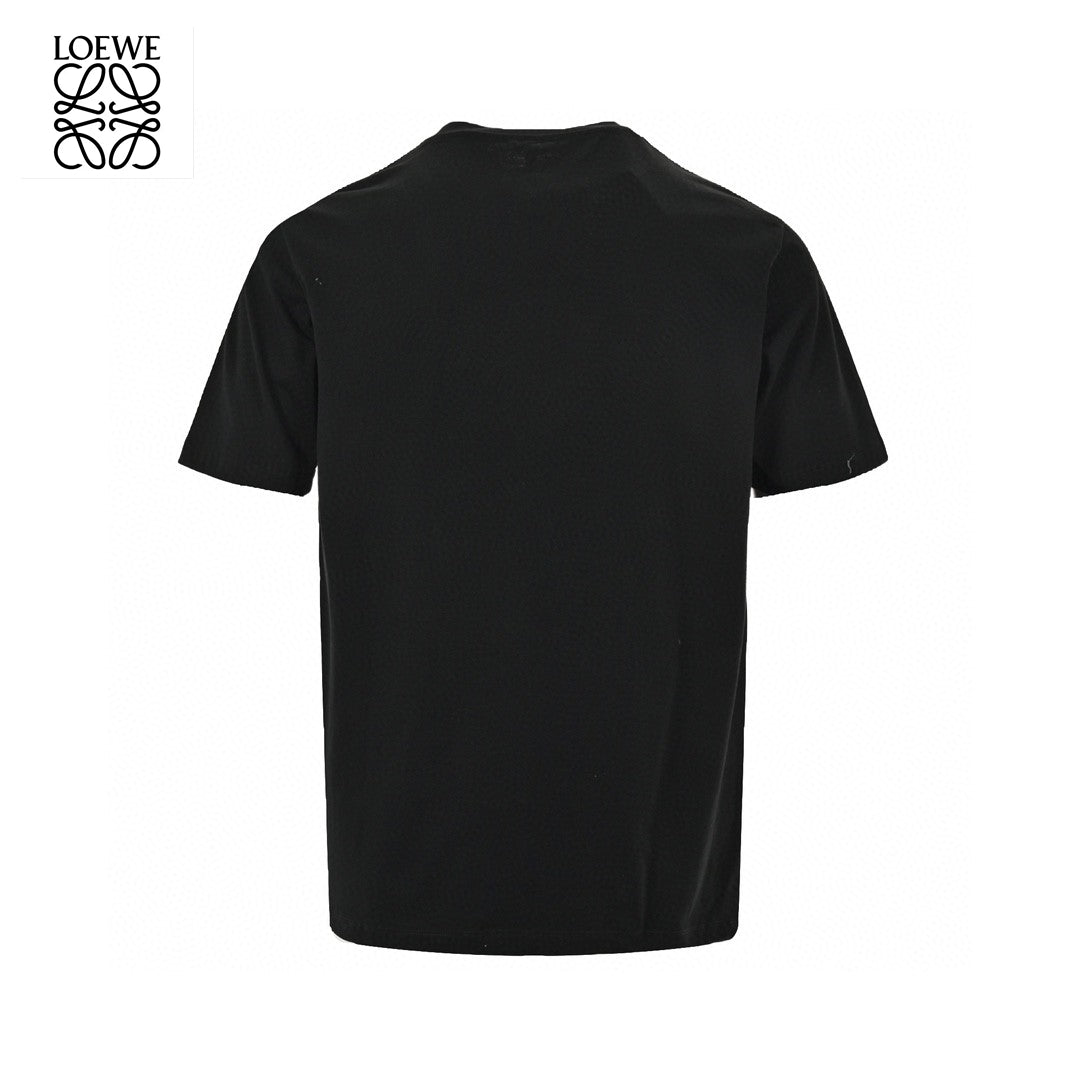 Loewe Black T-Shirt with Red and White Logo