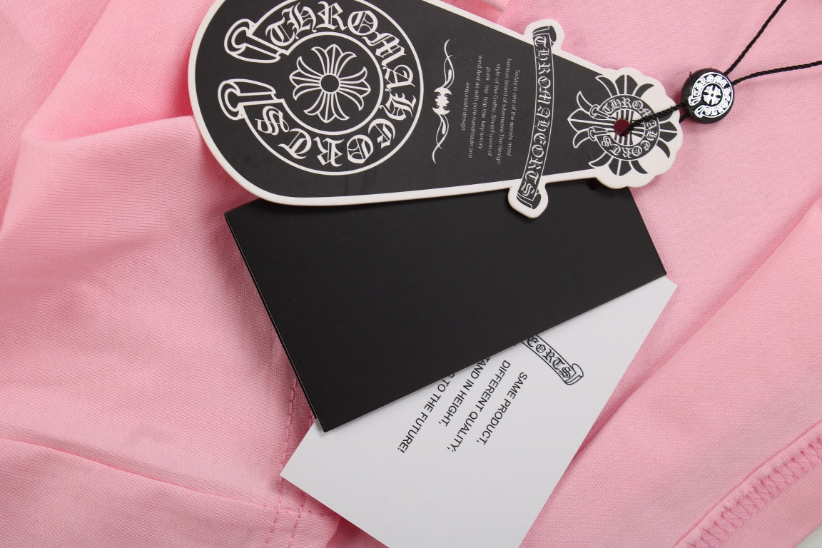 Chrome Hearts Pink T-shirt with Cross Patches