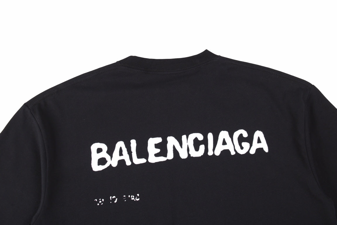 Ba*len*cia*ga t-shirt with distressed logo design