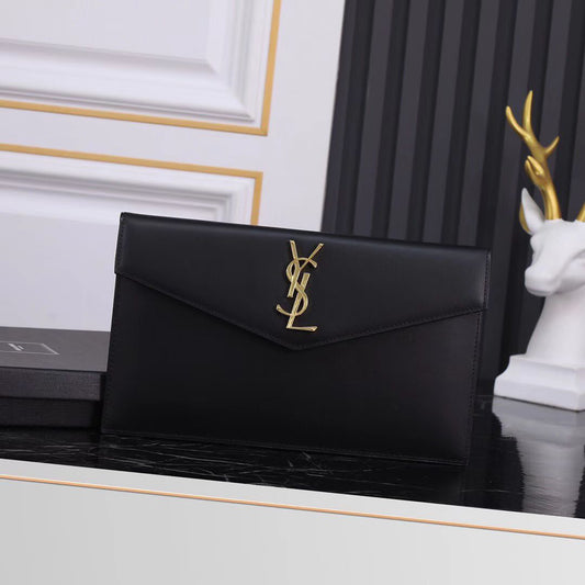 Saint Laurent Black Envelope Clutch