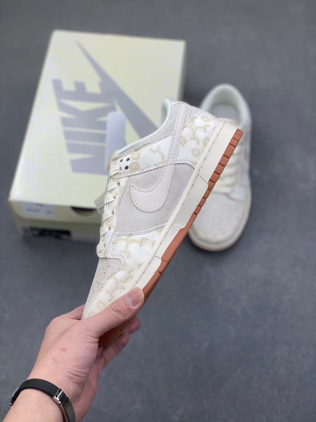Nike Dunk Low “White/Laser Orange” – Dual Swoosh Statement