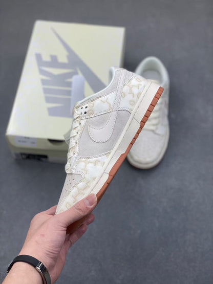 Nike Dunk Low “White/Laser Orange” – Dual Swoosh Statement