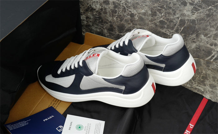 PRADA AMERICA'S CUP LEATHER NAVY SILVER