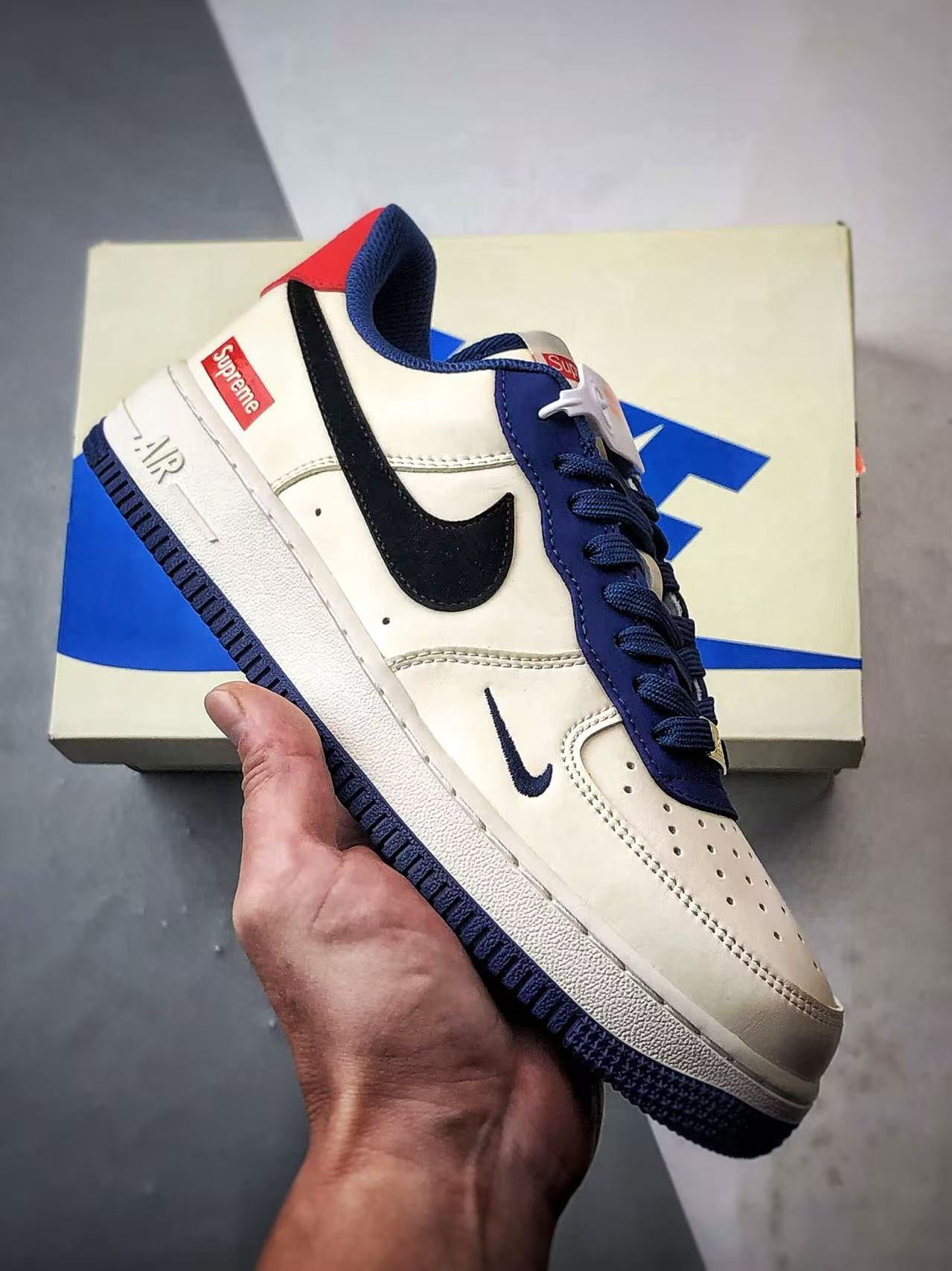 Nike Air Force 1 '07 in White/Blue/Black: Heritage Tri-Color