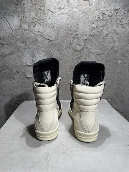 Rick Owens Geobasket Sneakers in Black/White
