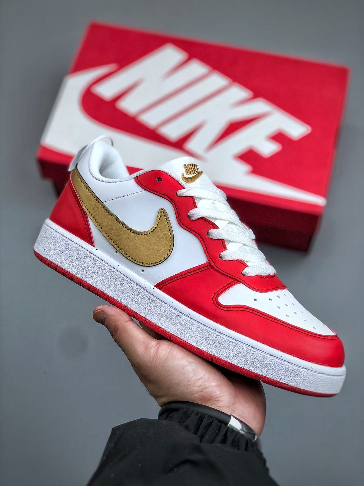NikeCourt Courborough Low in White/Gold: Heritage Luxe