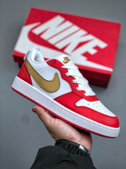 NikeCourt Courborough Low in White/Gold: Heritage Luxe