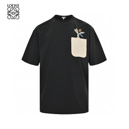 Loewe T-Shirt - Black with White Pocket