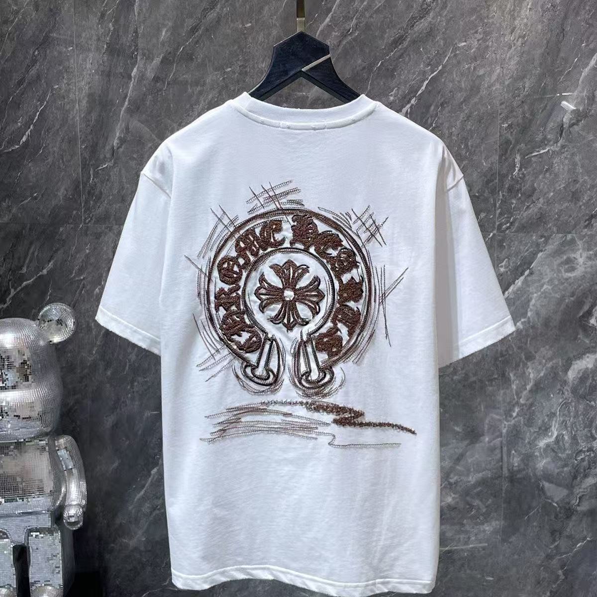 Chrome Hearts Classic Crewneck T-Shirt in White/Brown