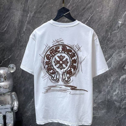 Chrome Hearts Classic Crewneck T-Shirt in White/Brown