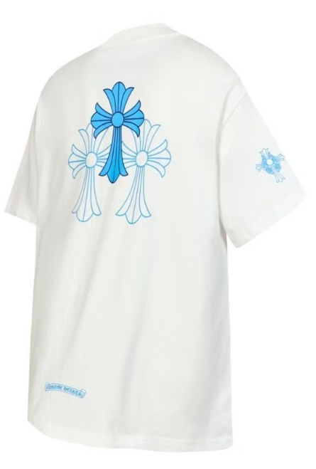 CHROME HEARTS Classic Crewneck T-Shirt in White/Blue