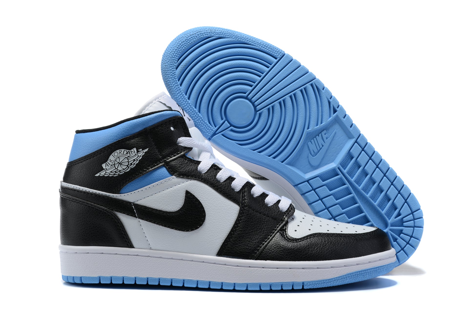 Air Jordan 1 Mid "Black, White, and University Blue"