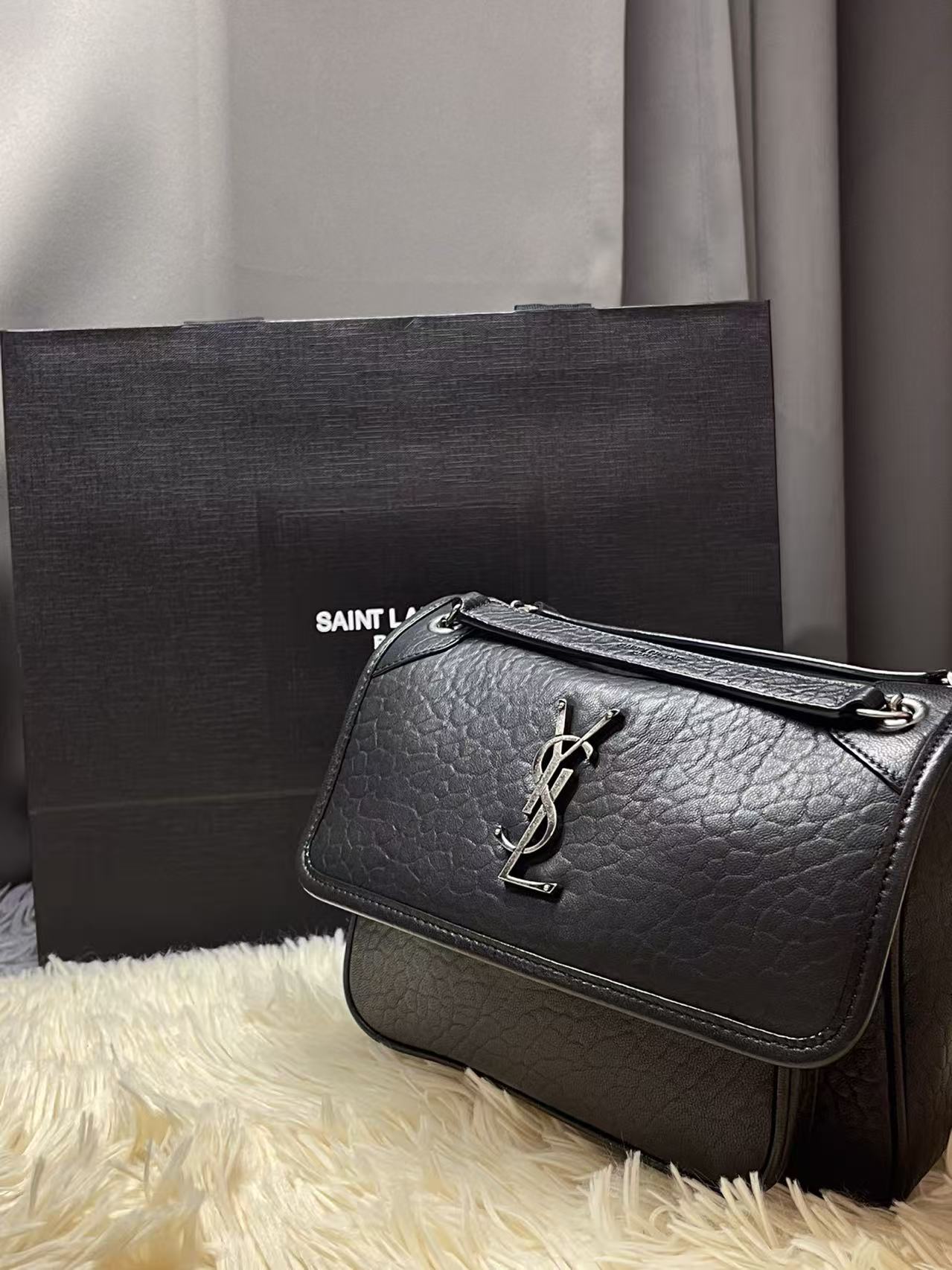 Saint Laurent Black Bag with Silver Hardware