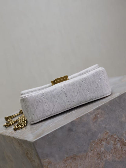 Saint Laurent White Knit Bag