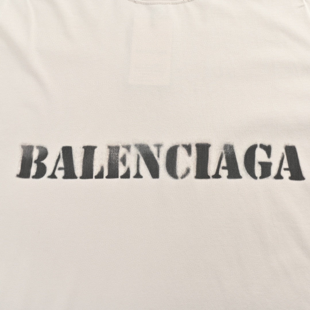 Ba*len*cia*ga stencil logo t-shirt