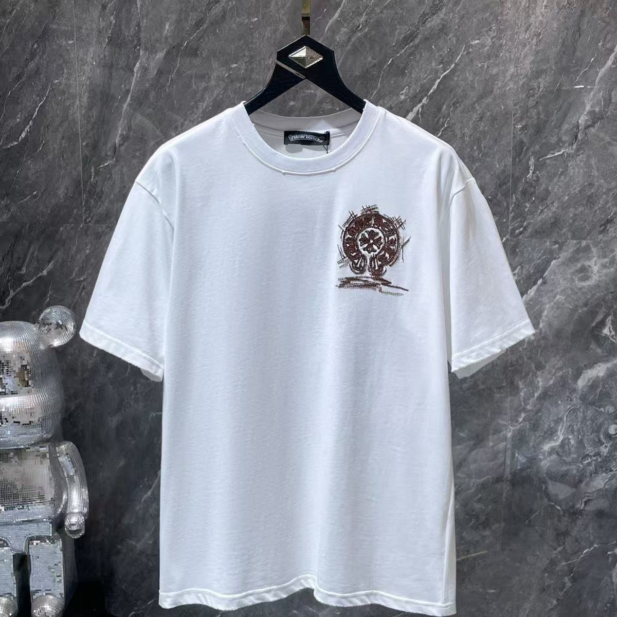 Chrome Hearts Classic Crewneck T-Shirt in White/Brown