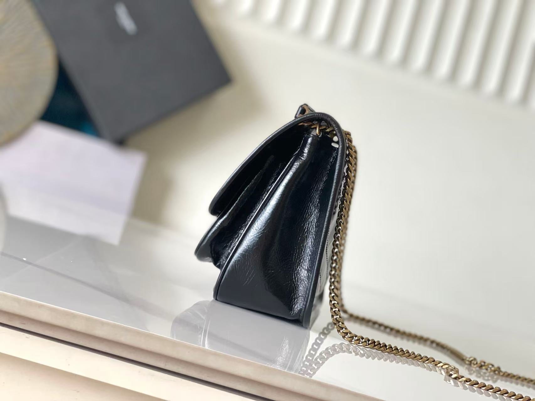 Saint Laurent Black Elephant Grain Bag