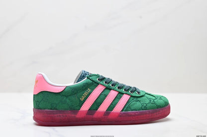 Collaborative Training Shoe in Green/Pink: Neo-Retro Fusion