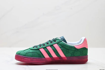Collaborative Training Shoe in Green/Pink: Neo-Retro Fusion