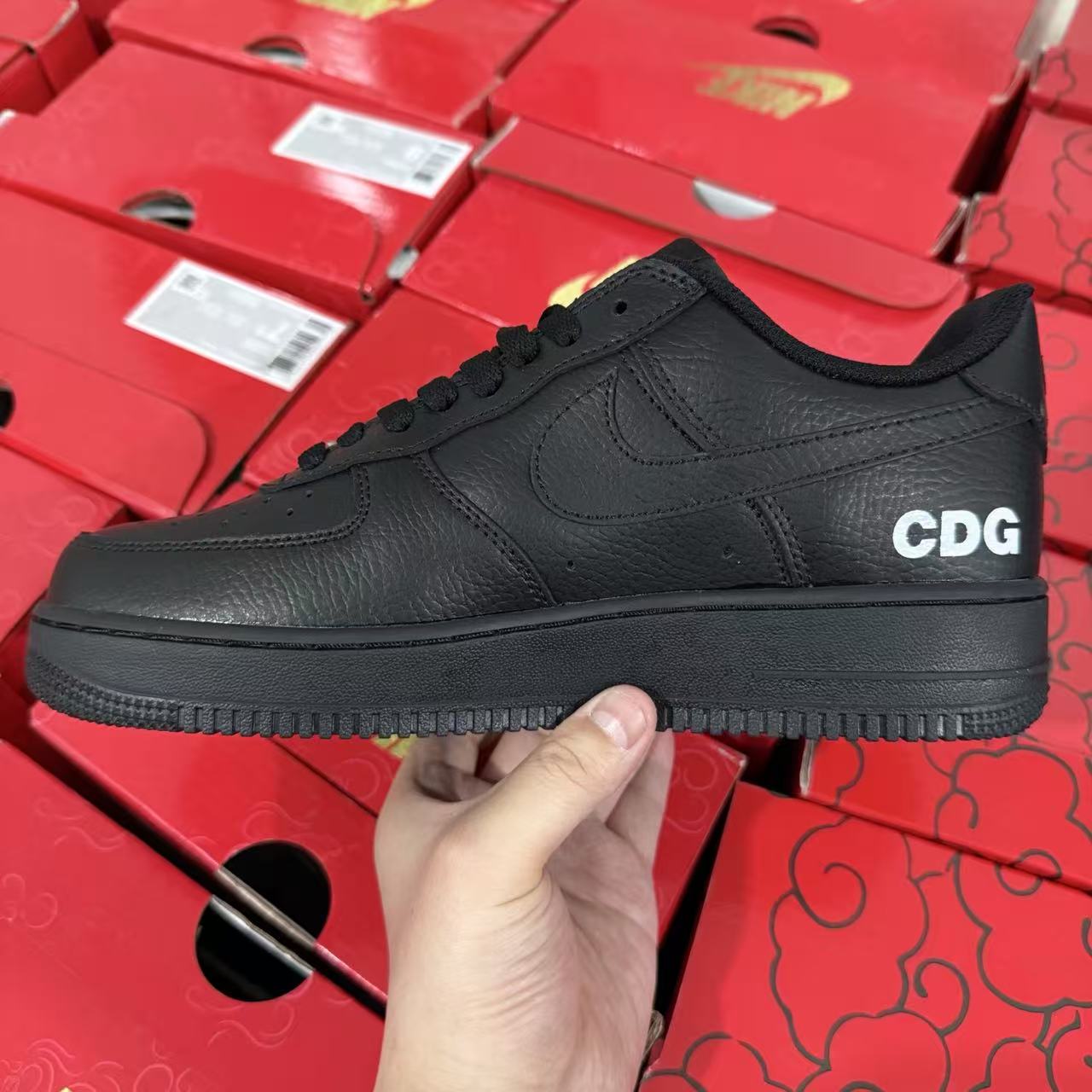 COMME des GARÇONS x Nike Air Force 1 Low 'Black' – Avant-Garde Minimalism