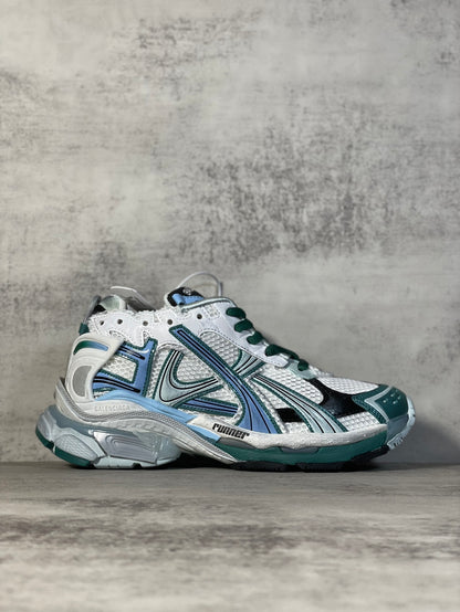 Balenciaga 7.5th Generation Sneaker in White/Green Stripe: Racing Edge