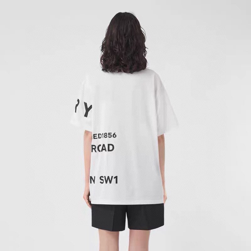 Burberry White T-Shirt with Graphic Text